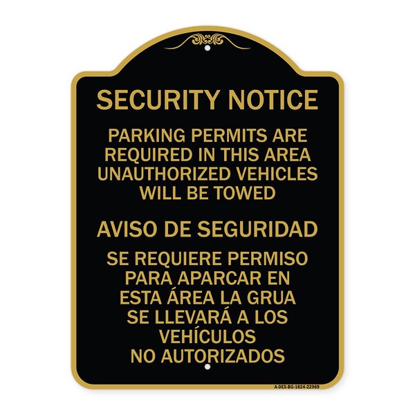 Parking Permits Are Required in This Area Unauthorized Vehicles Will Be Towed Aviso, BG-1824-22969